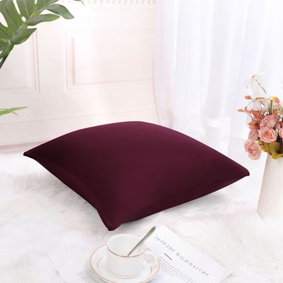 Square Throw Pillow Case Cushion Cover Home Sofa 18" x 18" Burgundy - Picture 3 of 6